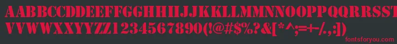 TemplatecapssskRegular Font – Red Fonts on Black Background