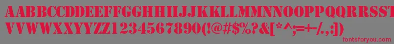 TemplatecapssskRegular-Schriftart – Rote Schriften auf grauem Hintergrund