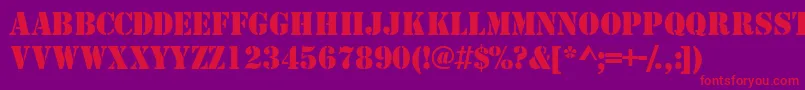 TemplatecapssskRegular Font – Red Fonts on Purple Background