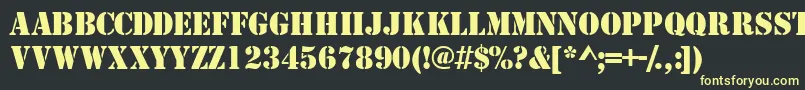 TemplatecapssskRegular Font – Yellow Fonts on Black Background