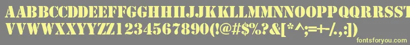 TemplatecapssskRegular Font – Yellow Fonts on Gray Background