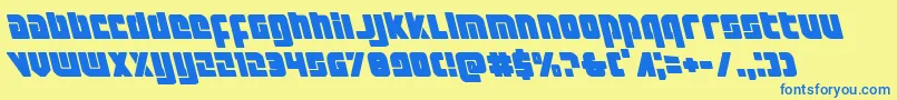 Exoplanetleft Font – Blue Fonts on Yellow Background