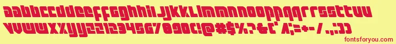 Exoplanetleft Font – Red Fonts on Yellow Background