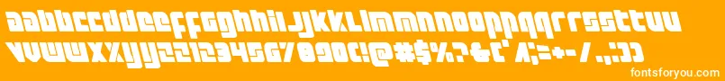 Exoplanetleft-Schriftart – Weiße Schriften auf orangefarbenem Hintergrund