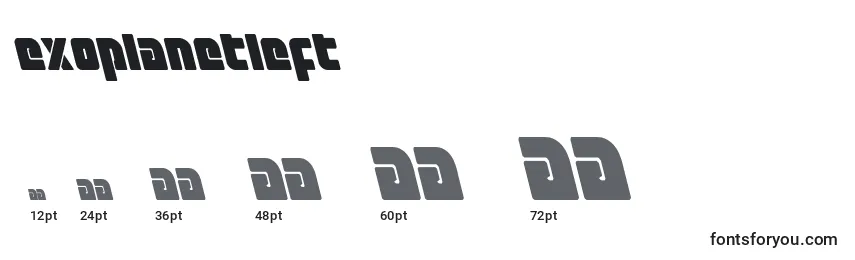 Exoplanetleft Font Sizes