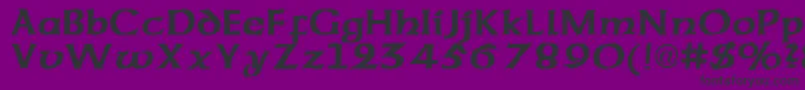 フォントCorsageRegular – 紫の背景に黒い文字