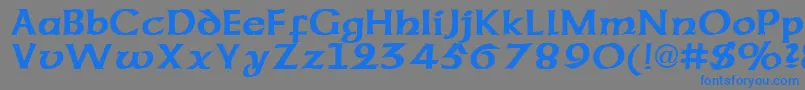 フォントCorsageRegular – 灰色の背景に青い文字