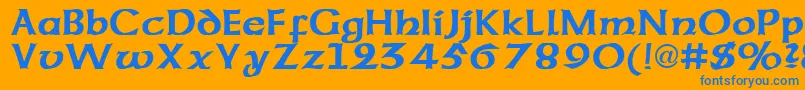 CorsageRegular Font – Blue Fonts on Orange Background