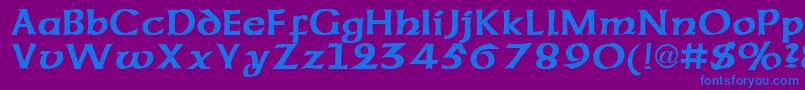 フォントCorsageRegular – 紫色の背景に青い文字