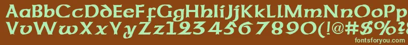 CorsageRegular Font – Green Fonts on Brown Background