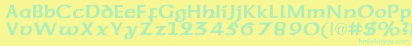 CorsageRegular Font – Green Fonts on Yellow Background