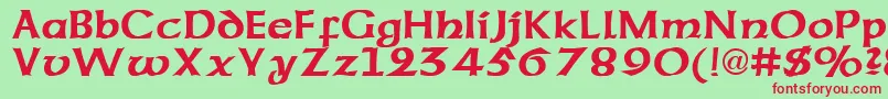 CorsageRegular Font – Red Fonts on Green Background