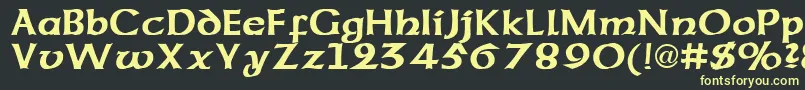 フォントCorsageRegular – 黒い背景に黄色の文字