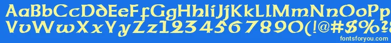 フォントCorsageRegular – 黄色の文字、青い背景