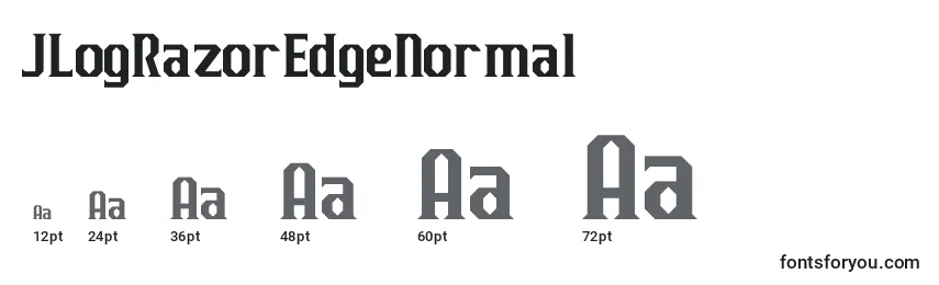 Размеры шрифта JLogRazorEdgeNormal