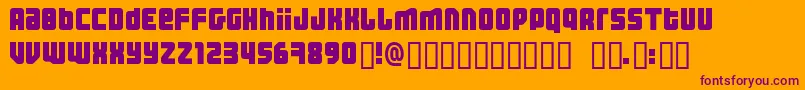Threhw Font – Purple Fonts on Orange Background