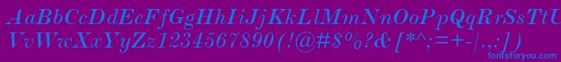 ScotchRomanMtItalic Font – Blue Fonts on Purple Background