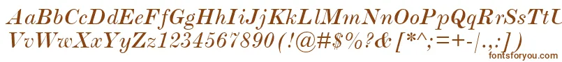 ScotchRomanMtItalic Font – Brown Fonts on White Background