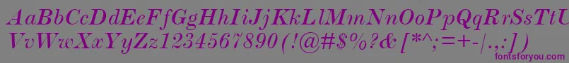 Шрифт ScotchRomanMtItalic – фиолетовые шрифты на сером фоне
