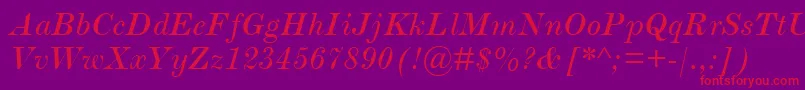 ScotchRomanMtItalic Font – Red Fonts on Purple Background