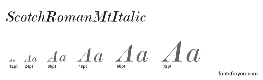 ScotchRomanMtItalic Font Sizes