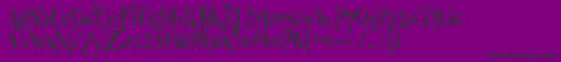 フォントCheshirskiyCatRoman – 紫の背景に黒い文字