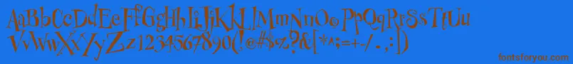 CheshirskiyCatRoman Font – Brown Fonts on Blue Background
