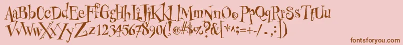 CheshirskiyCatRoman Font – Brown Fonts on Pink Background
