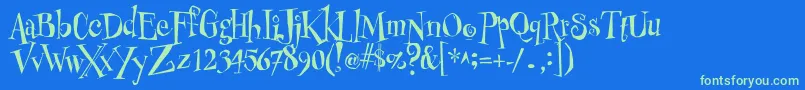 CheshirskiyCatRoman Font – Green Fonts on Blue Background