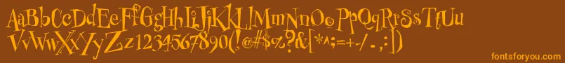 CheshirskiyCatRoman Font – Orange Fonts on Brown Background