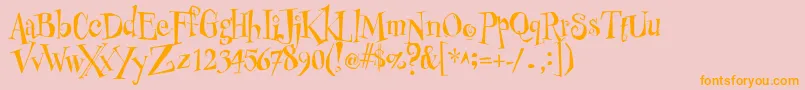 CheshirskiyCatRoman Font – Orange Fonts on Pink Background