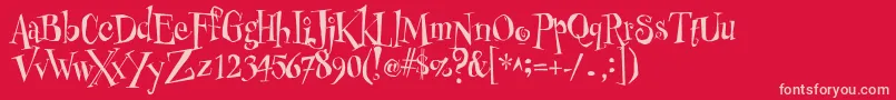 CheshirskiyCatRoman Font – Pink Fonts on Red Background