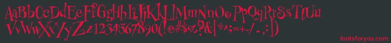 CheshirskiyCatRoman Font – Red Fonts on Black Background