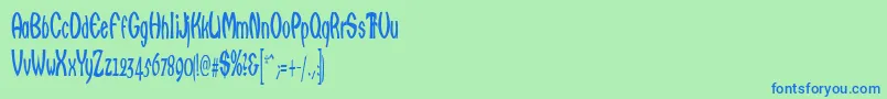 Qarats Font – Blue Fonts on Green Background