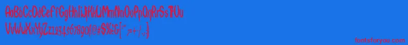 Qarats Font – Red Fonts on Blue Background