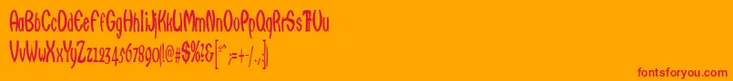 Qarats Font – Red Fonts on Orange Background