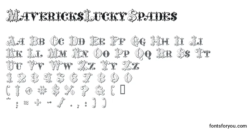 MavericksLuckySpadesフォント–アルファベット、数字、特殊文字