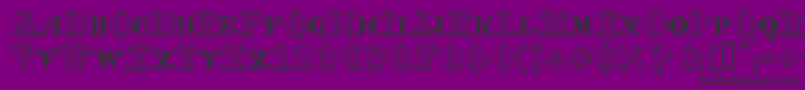 MavericksLuckySpades-fontti – mustat fontit violetilla taustalla