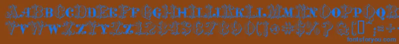 Czcionka MavericksLuckySpades – niebieskie czcionki na brązowym tle