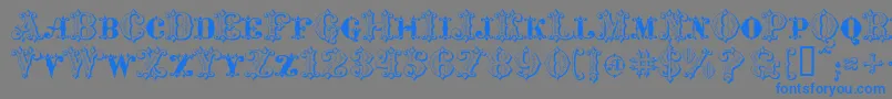 Шрифт MavericksLuckySpades – синие шрифты на сером фоне