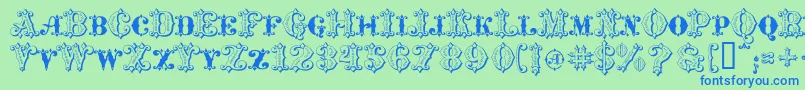 Шрифт MavericksLuckySpades – синие шрифты на зелёном фоне