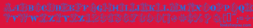 Шрифт MavericksLuckySpades – синие шрифты на красном фоне