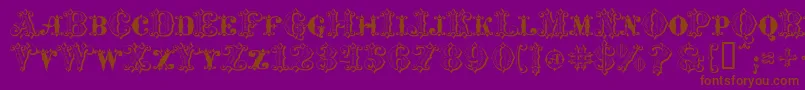 フォントMavericksLuckySpades – 紫色の背景に茶色のフォント