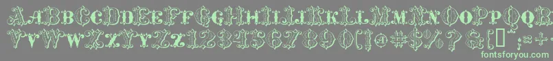 MavericksLuckySpades-fontti – vihreät fontit harmaalla taustalla