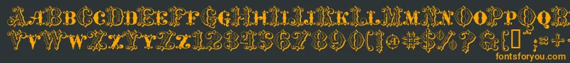 MavericksLuckySpades Font – Orange Fonts on Black Background
