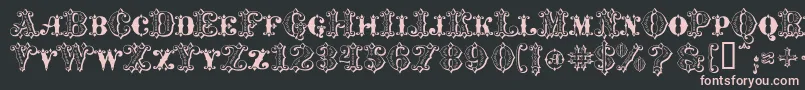 MavericksLuckySpades-fontti – vaaleanpunaiset fontit mustalla taustalla