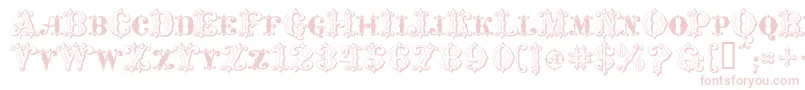 Шрифт MavericksLuckySpades – розовые шрифты на белом фоне