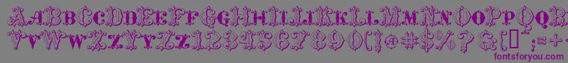 フォントMavericksLuckySpades – 紫色のフォント、灰色の背景