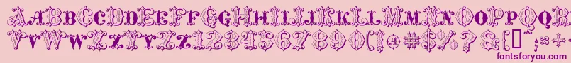 フォントMavericksLuckySpades – ピンクの背景に紫のフォント