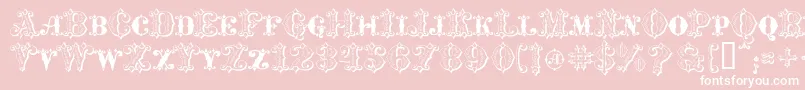 フォントMavericksLuckySpades – ピンクの背景に白い文字